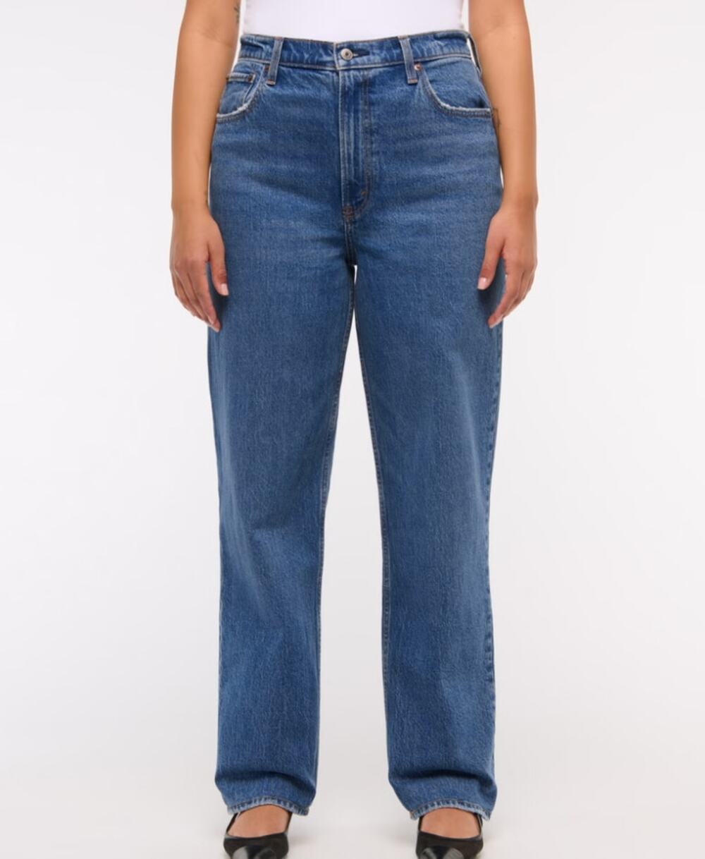 ABERCROMBIE The 90s Slim Straight Ultra High Rise Jeans 33 Short